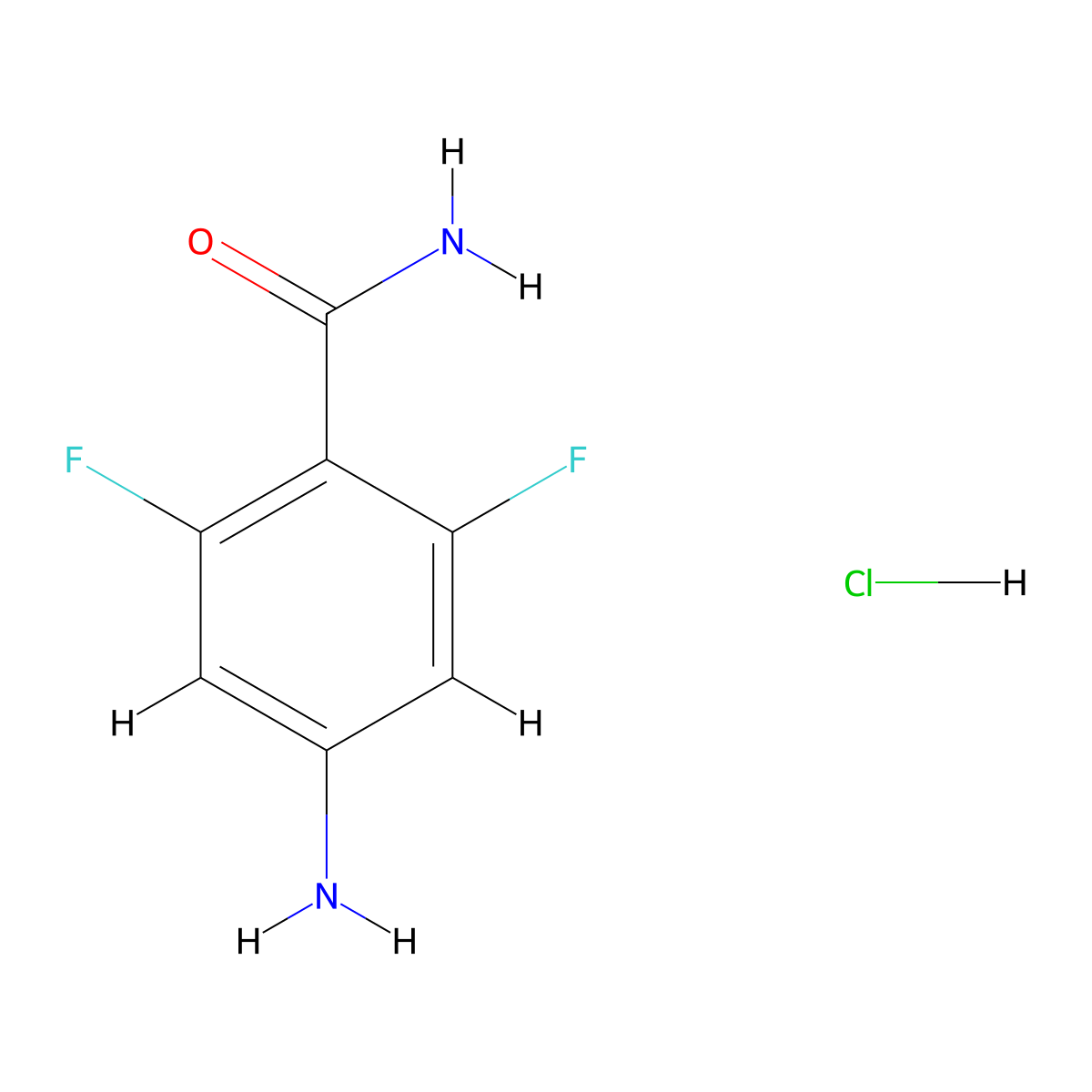 4-Amino-2,6-difluorobenzamide hydrochloride molecular structure, CAS 1896659-51-0