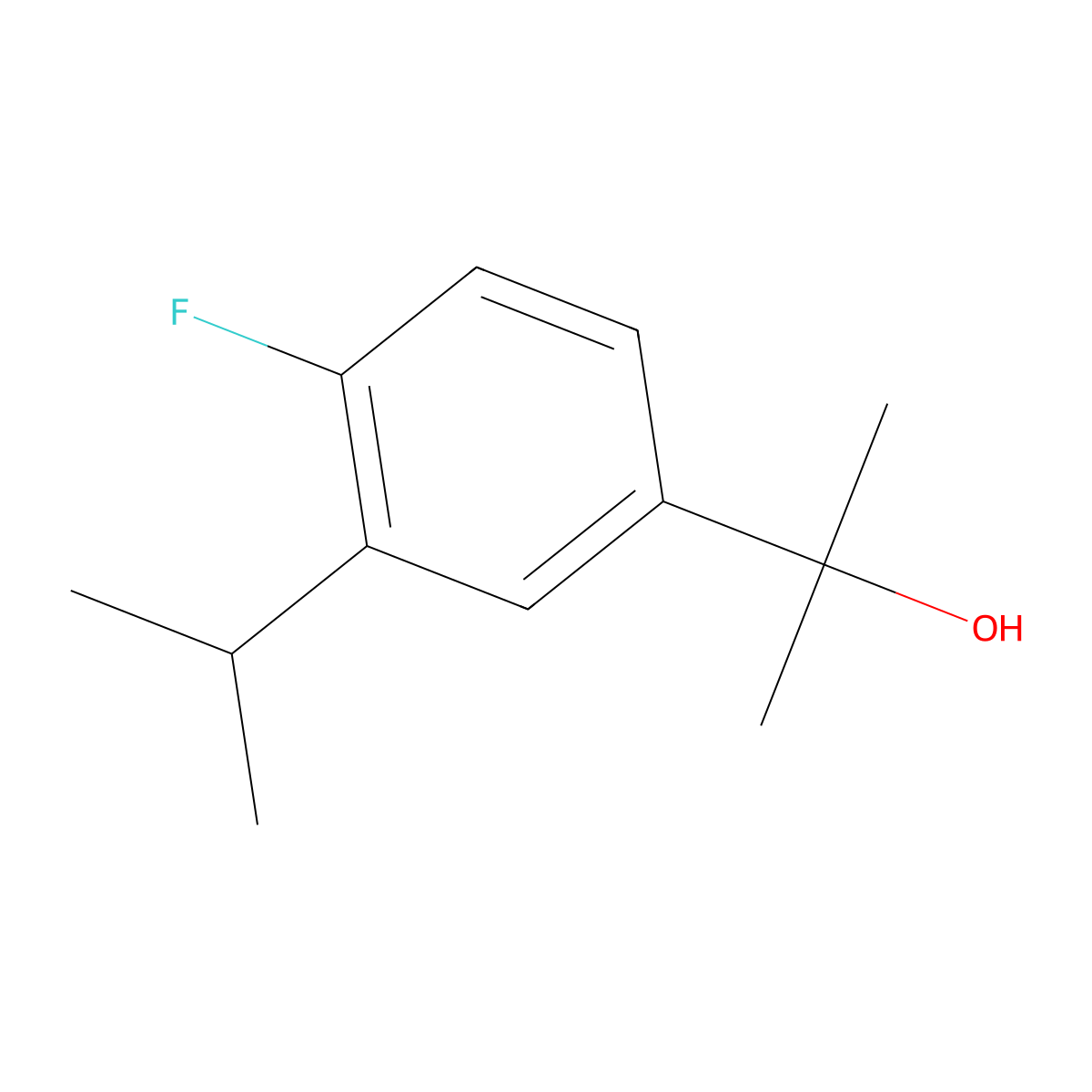 2-(4-Fluoro-3-isopropylphenyl)propan-2-ol molecular structure, CAS 1896661-29-2