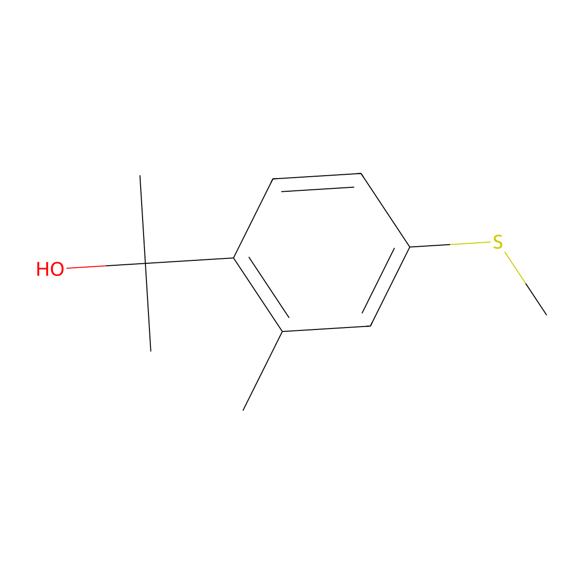 2-(2-Methyl-4-(methylthio)phenyl)propan-2-ol molecular structure, CAS 1896661-73-6