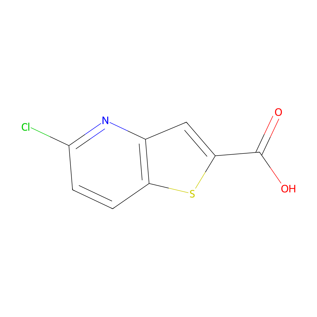 5-Chlorothieno[3,2-b]pyridine-2-carboxylic acid molecular structure, CAS 1896669-09-2
