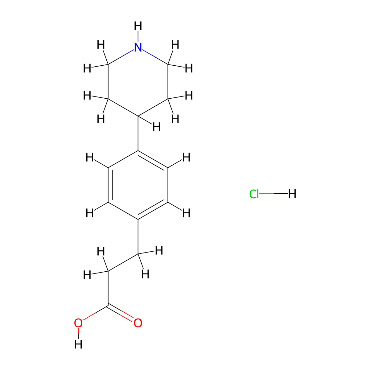 3-[4-(Piperidin-4-yl)phenyl]propanoic acid hydrochloride molecular structure, CAS 1896670-15-7