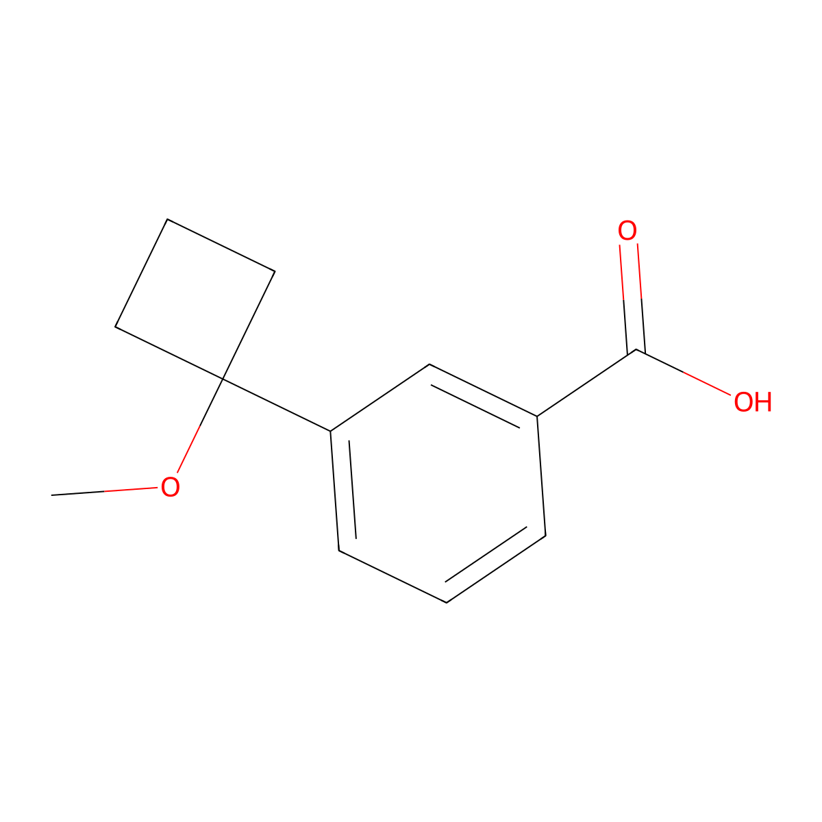 3-(1-Methoxycyclobutyl)benzoic acid molecular structure, CAS 1896692-27-5