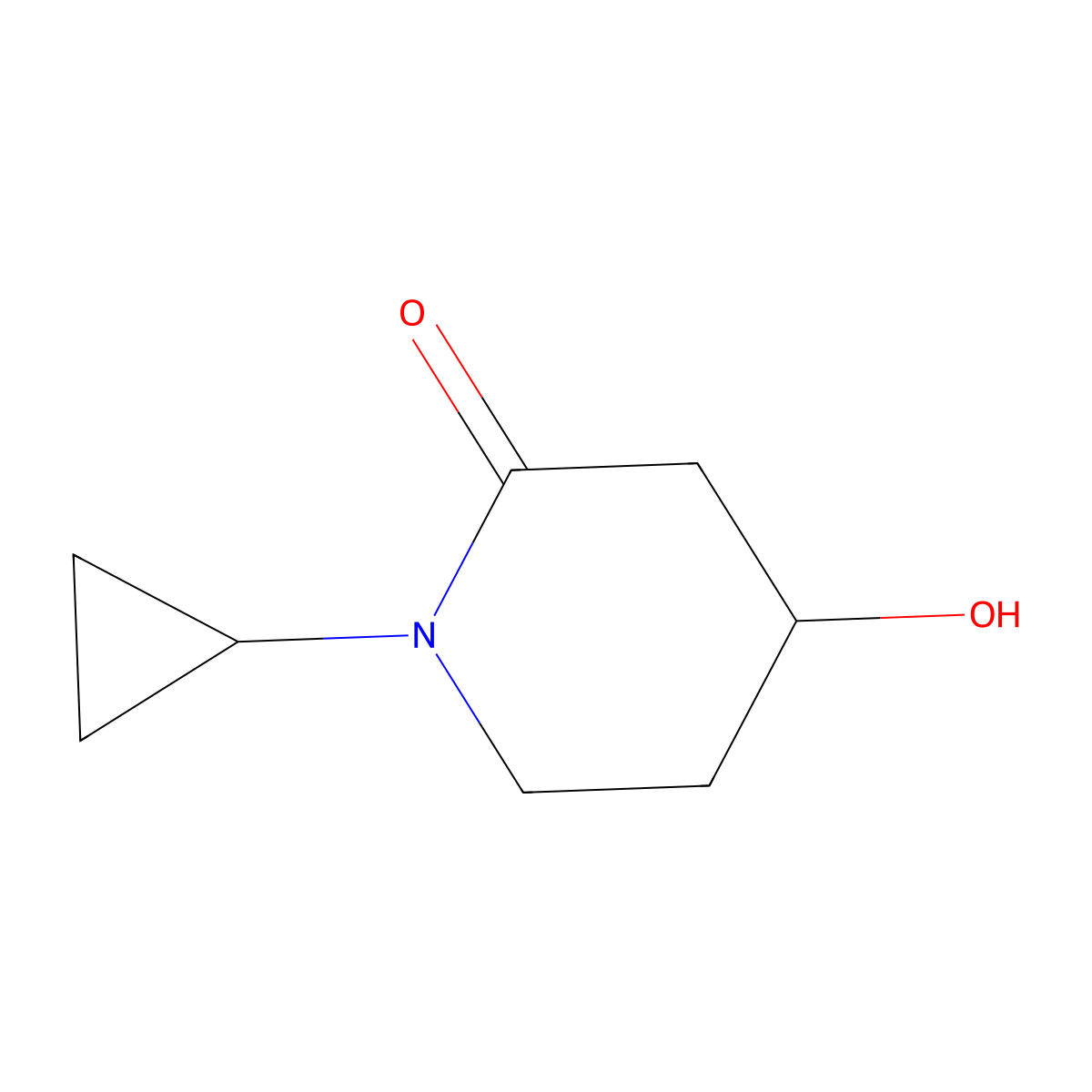 1-Cyclopropyl-4-hydroxypiperidin-2-one molecular structure, CAS 1896697-77-0