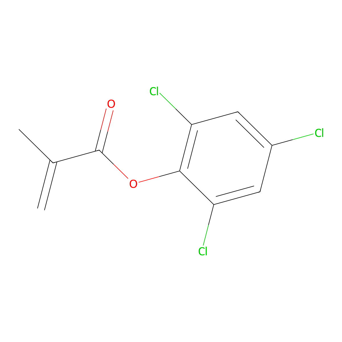 2-Propenoic acid, 2-methyl-, 2,4,6-trichlorophenyl ester molecular structure, CAS 18967-27-6