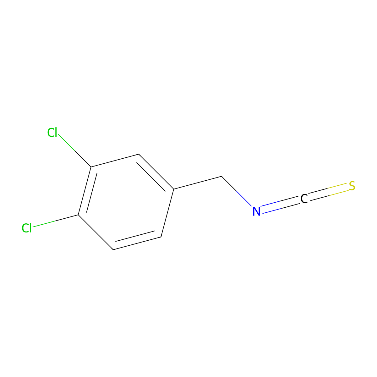 3,4-Dichlorobenzyl isothiocyanate molecular structure, CAS 18967-42-5