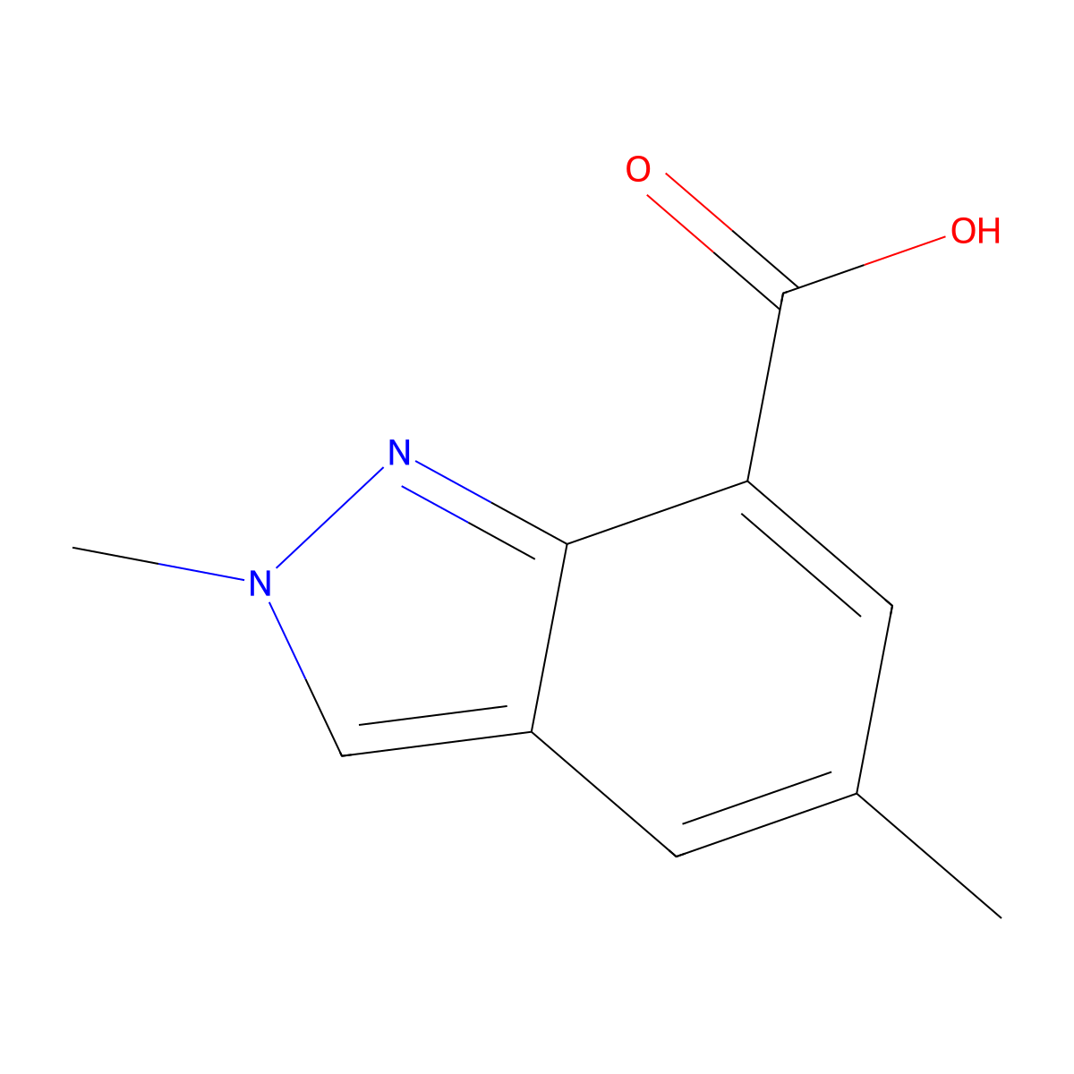 2,5-dimethyl-2H-indazole-7-carboxylic acid molecular structure, CAS 1896735-28-6