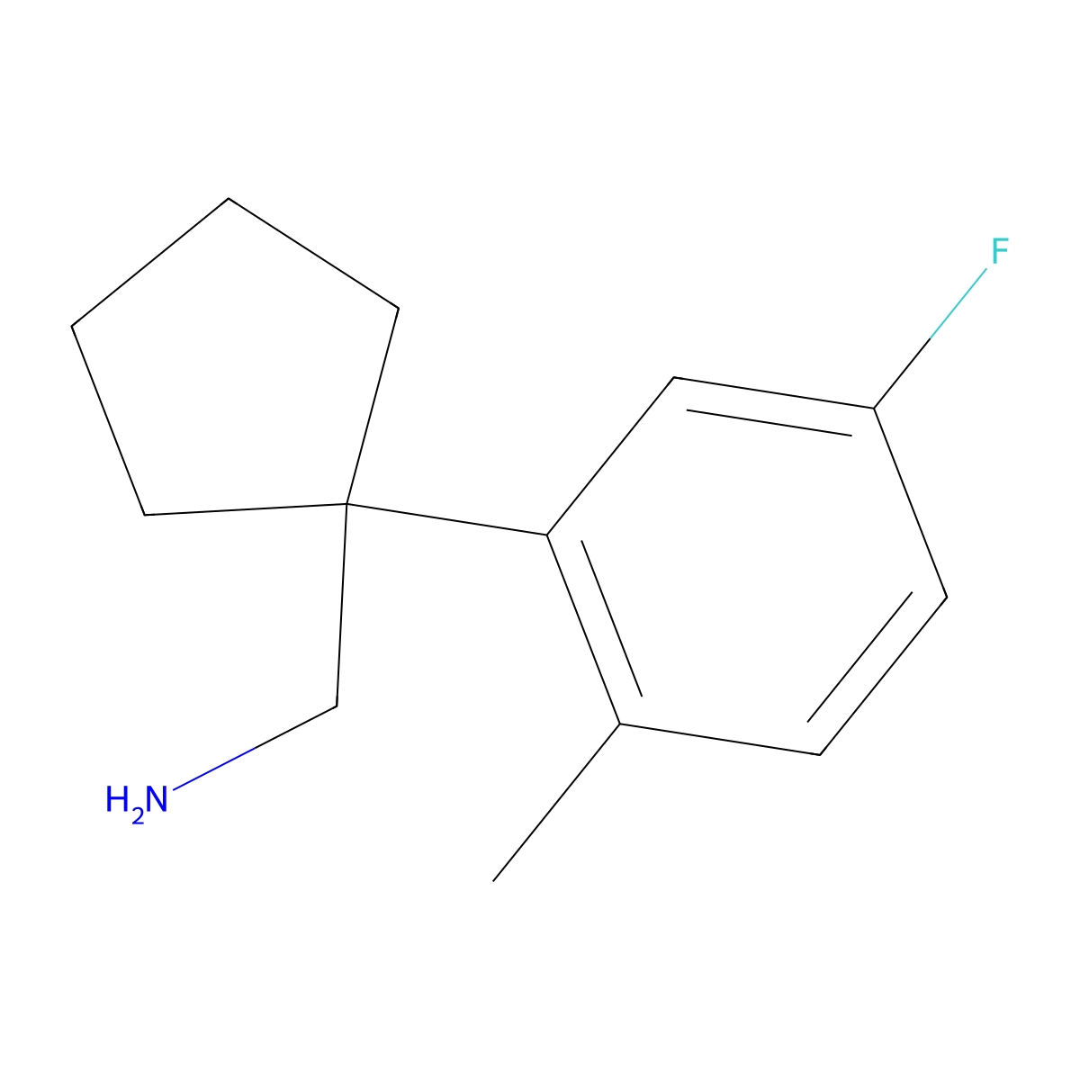 1-(5-Fluoro-2-methylphenyl)cyclopentanemethanamine molecular structure, CAS 1896739-11-9