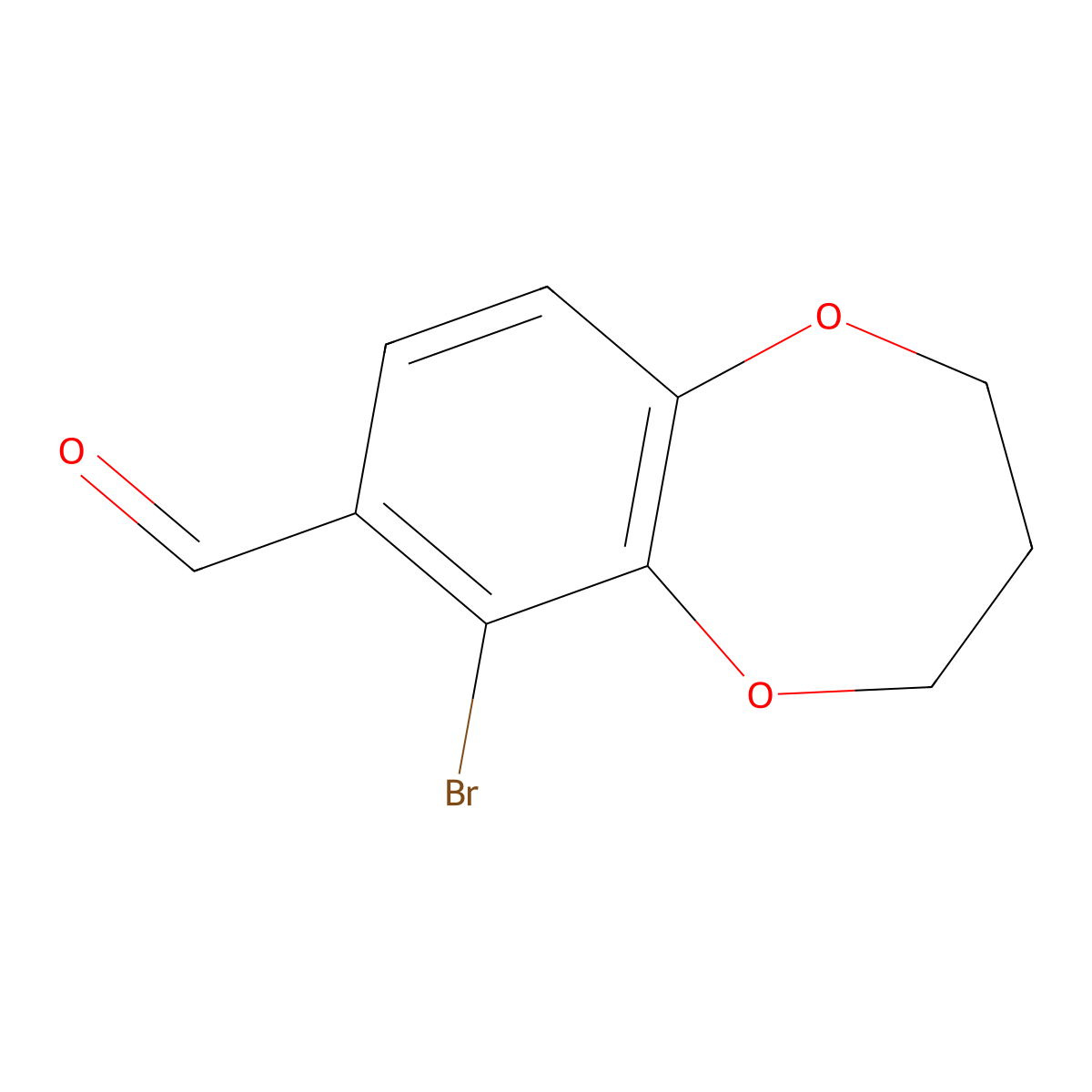 6-Bromo-3,4-dihydro-2H-1,5-benzodioxepine-7-carbaldehyde molecular structure, CAS 1896750-98-3