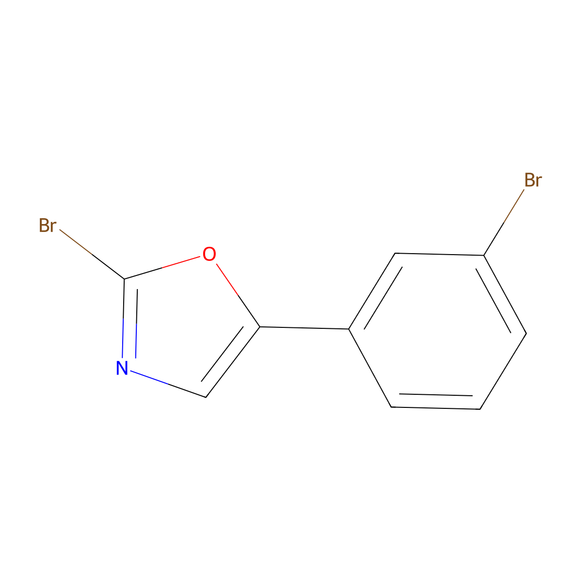 2-Bromo-5-(3-bromophenyl)-1,3-oxazole molecular structure, CAS 1896751-58-8