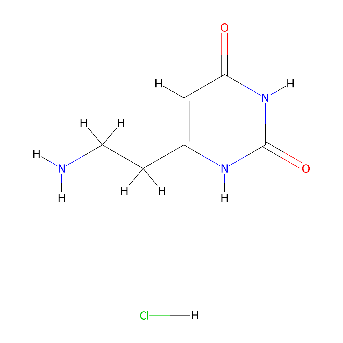 6-(2-Aminoethyl)-1,2,3,4-tetrahydropyrimidine-2,4-dione hydrochloride molecular structure, CAS 1896751-89-5