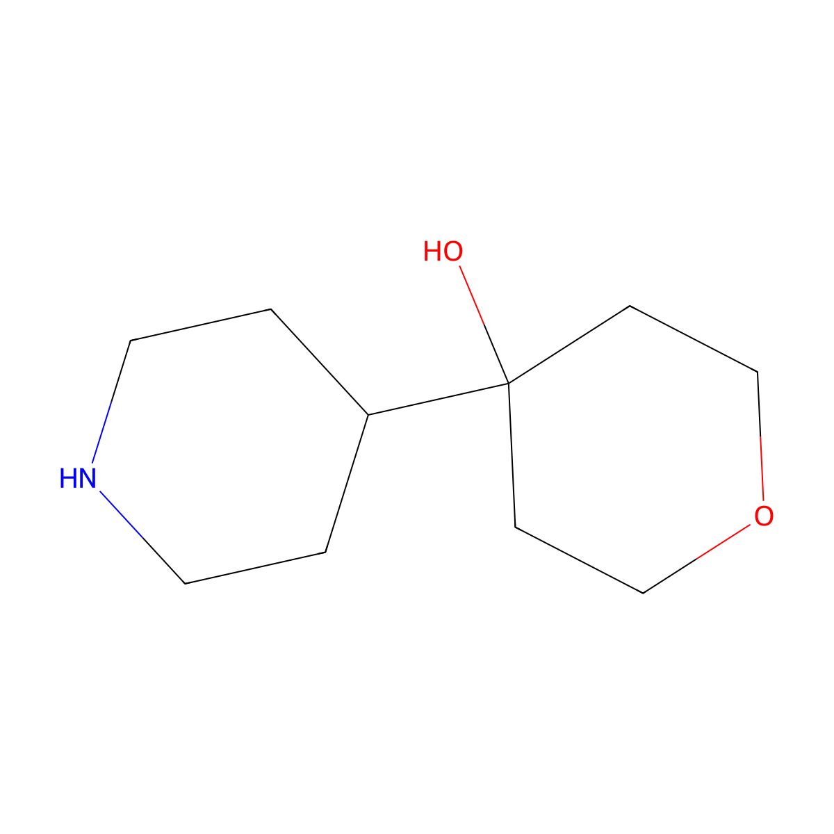 4-(Piperidin-4-yl)oxan-4-ol molecular structure, CAS 1896752-81-0