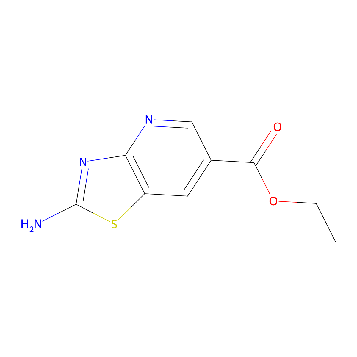 Ethyl 2-amino-[1,3]thiazolo[4,5-b]pyridine-6-carboxylate molecular structure, CAS 1896753-11-9