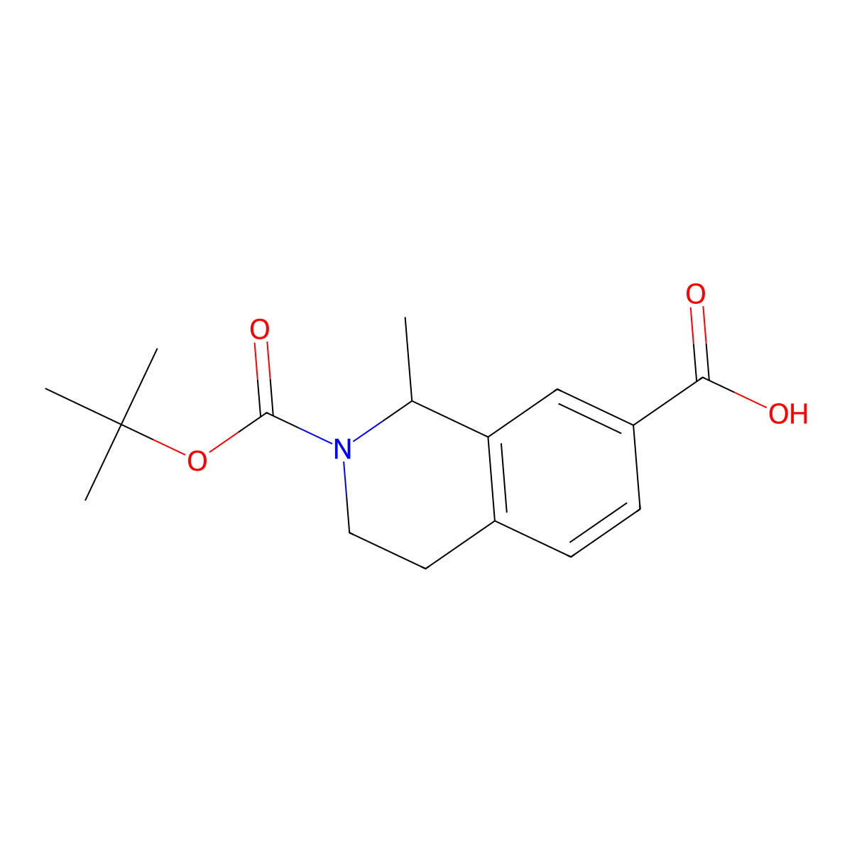 2-(Tert-butoxycarbonyl)-1-methyl-1,2,3,4-tetrahydroisoquinoline-7-carboxylic acid molecular structure, CAS 1896795-73-5