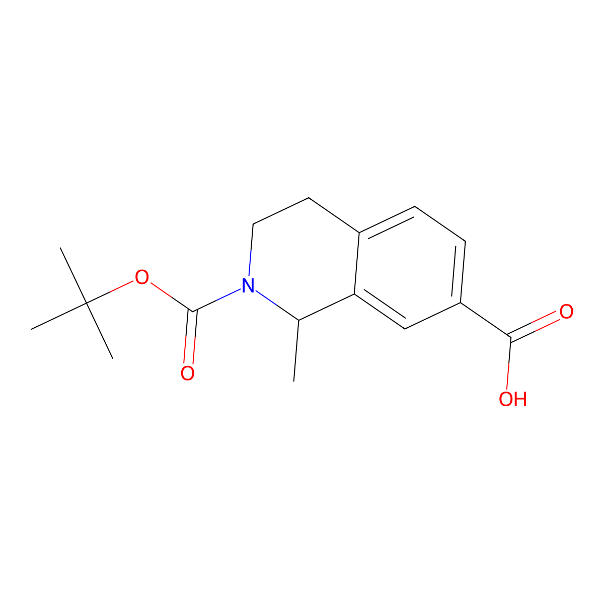 2-(Tert-butoxycarbonyl)-1-methyl-1,2,3,4-tetrahydroisoquinoline-7-carboxylic acid molecular structure, CAS 1896795-73-5