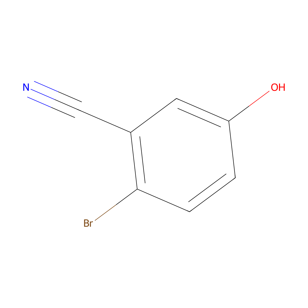 2-Bromo-5-hydroxybenzonitrile molecular structure, CAS 189680-06-6