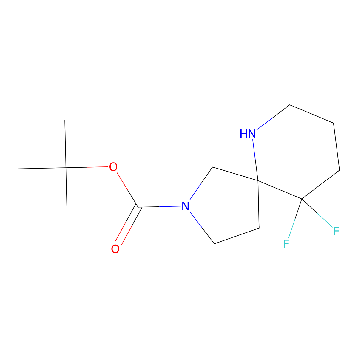 tert-Butyl 10,10-difluoro-2,6-diazaspiro[4.5]decane-2-carboxylate molecular structure, CAS 1896800-75-1
