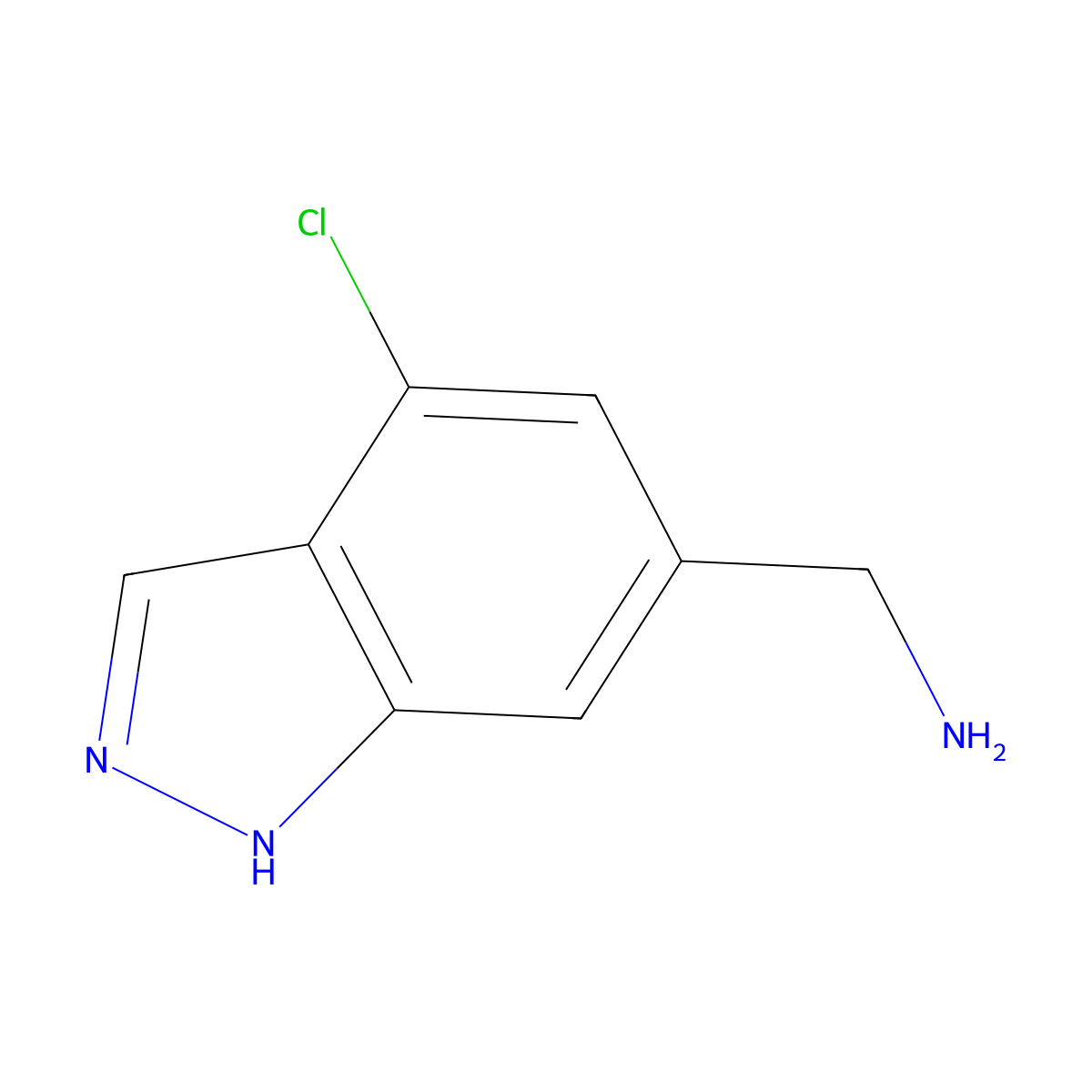 (4-chloro-2H-indazol-6-yl)methanamine molecular structure, CAS 1896803-59-0