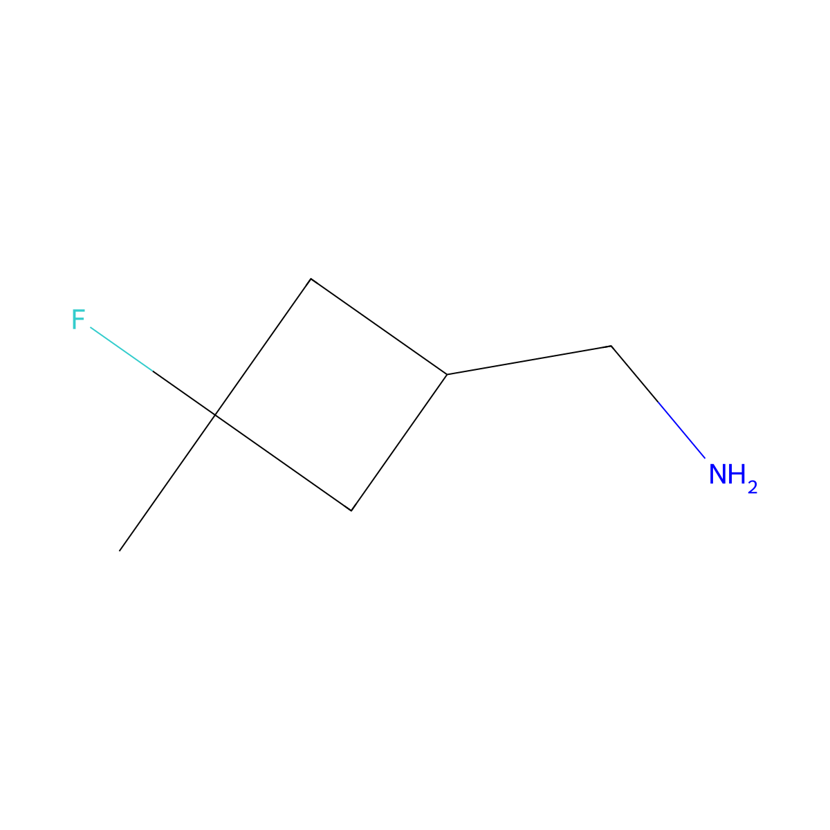 (3-Fluoro-3-methylcyclobutyl)methanamine molecular structure, CAS 1896807-02-5