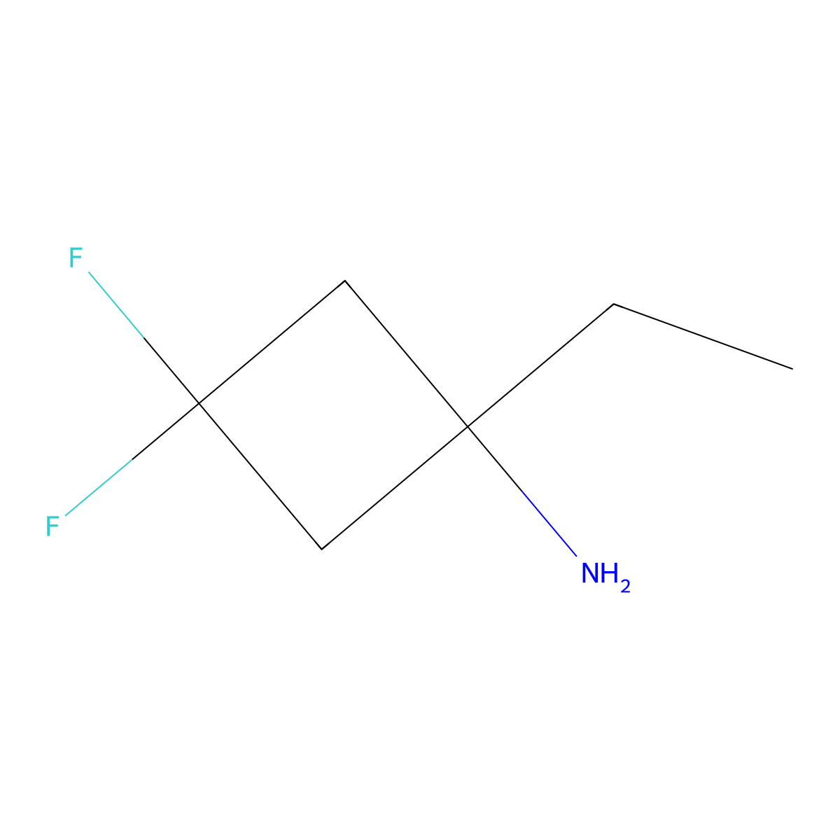 1-Ethyl-3,3-difluorocyclobutan-1-amine molecular structure, CAS 1896807-37-6