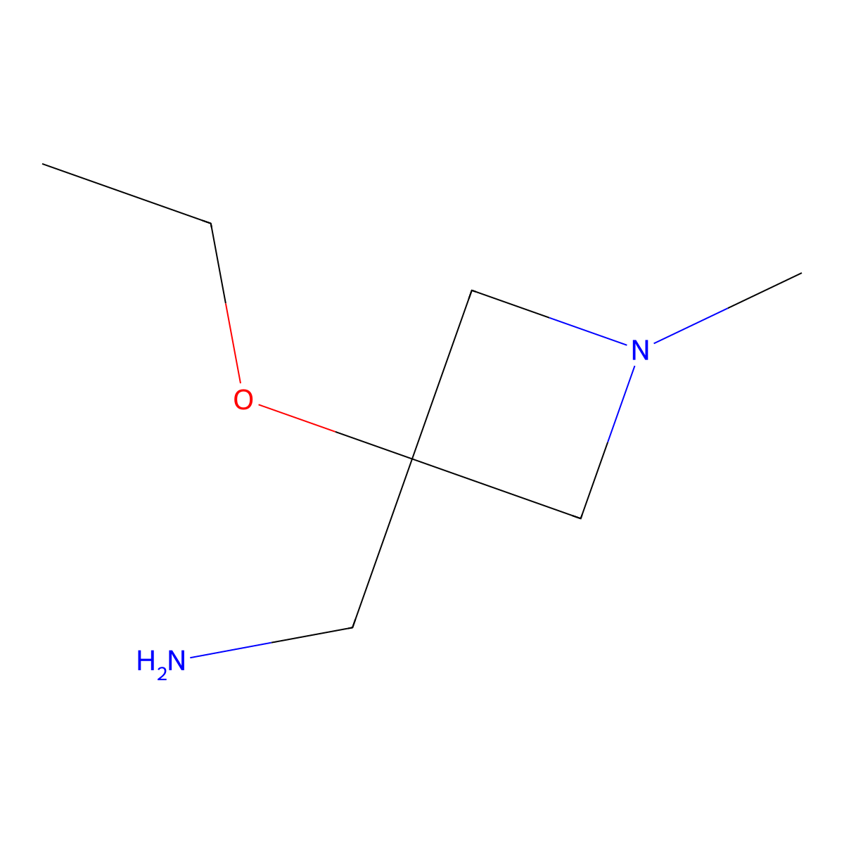 1-(3-Ethoxy-1-methylazetidin-3-yl)methanamine molecular structure, CAS 1896808-79-9