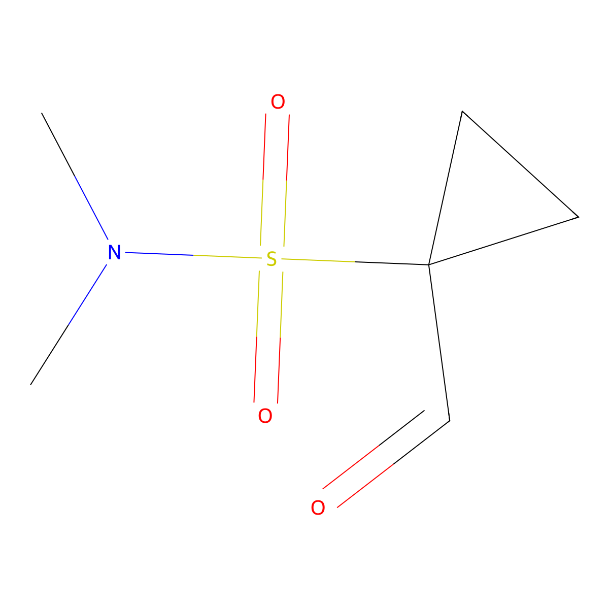 1-formyl-N,N-dimethylcyclopropane-1-sulfonamide molecular structure, CAS 1896809-06-5