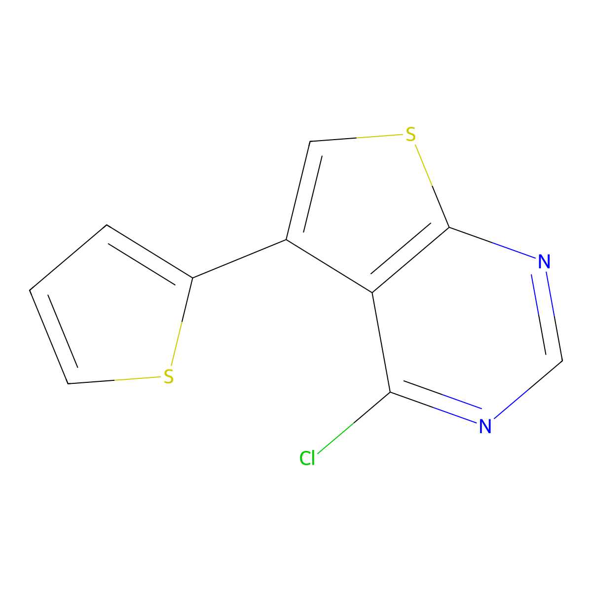 4-Chloro-5-(2-thienyl)thieno[2,3-d]pyrimidine molecular structure, CAS 189681-04-7