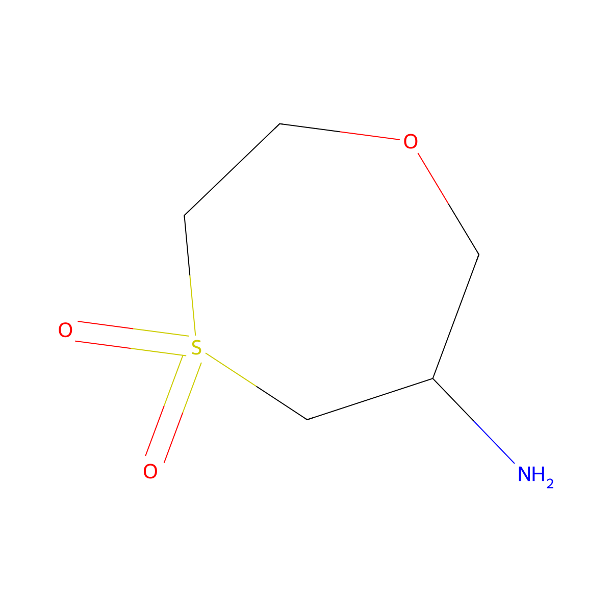 6-Amino-1,4-oxathiepane 4,4-dioxide molecular structure, CAS 1896825-24-3