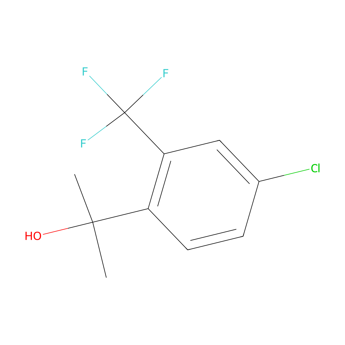 2-[4-Chloro-2-(trifluoromethyl)phenyl]propan-2-ol molecular structure, CAS 1896825-31-2