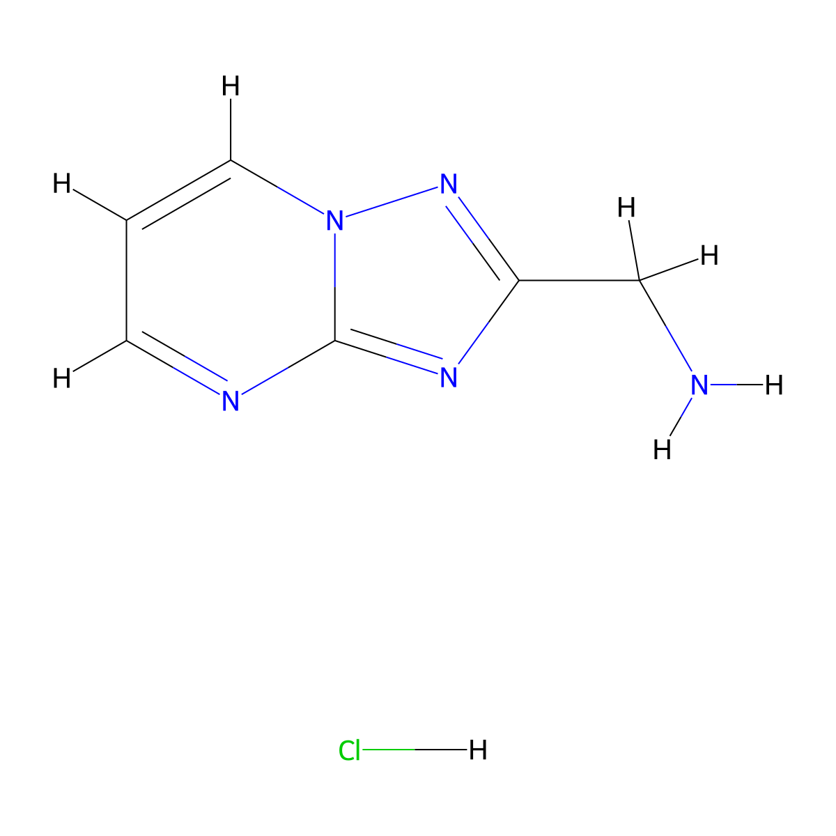 {[1,2,4]Triazolo[1,5-a]pyrimidin-2-yl}methanamine hydrochloride molecular structure, CAS 1896825-95-8