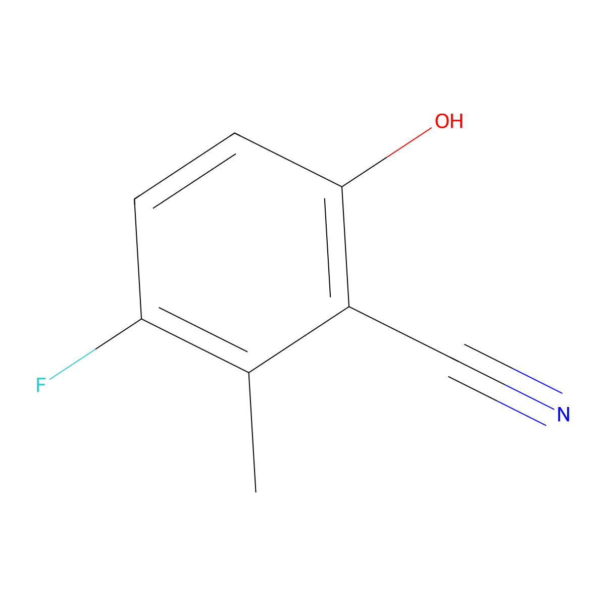 3-Fluoro-6-hydroxy-2-methylbenzonitrile molecular structure, CAS 1896826-69-9