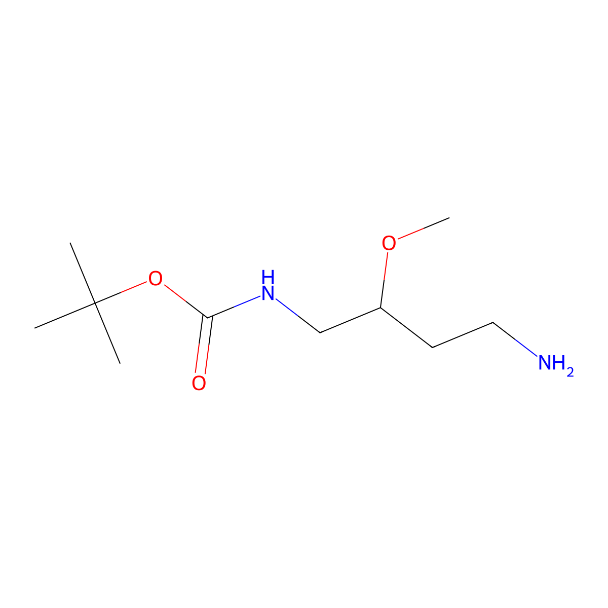 tert-butyl N-(4-amino-2-methoxybutyl)carbamate molecular structure, CAS 1896827-60-3