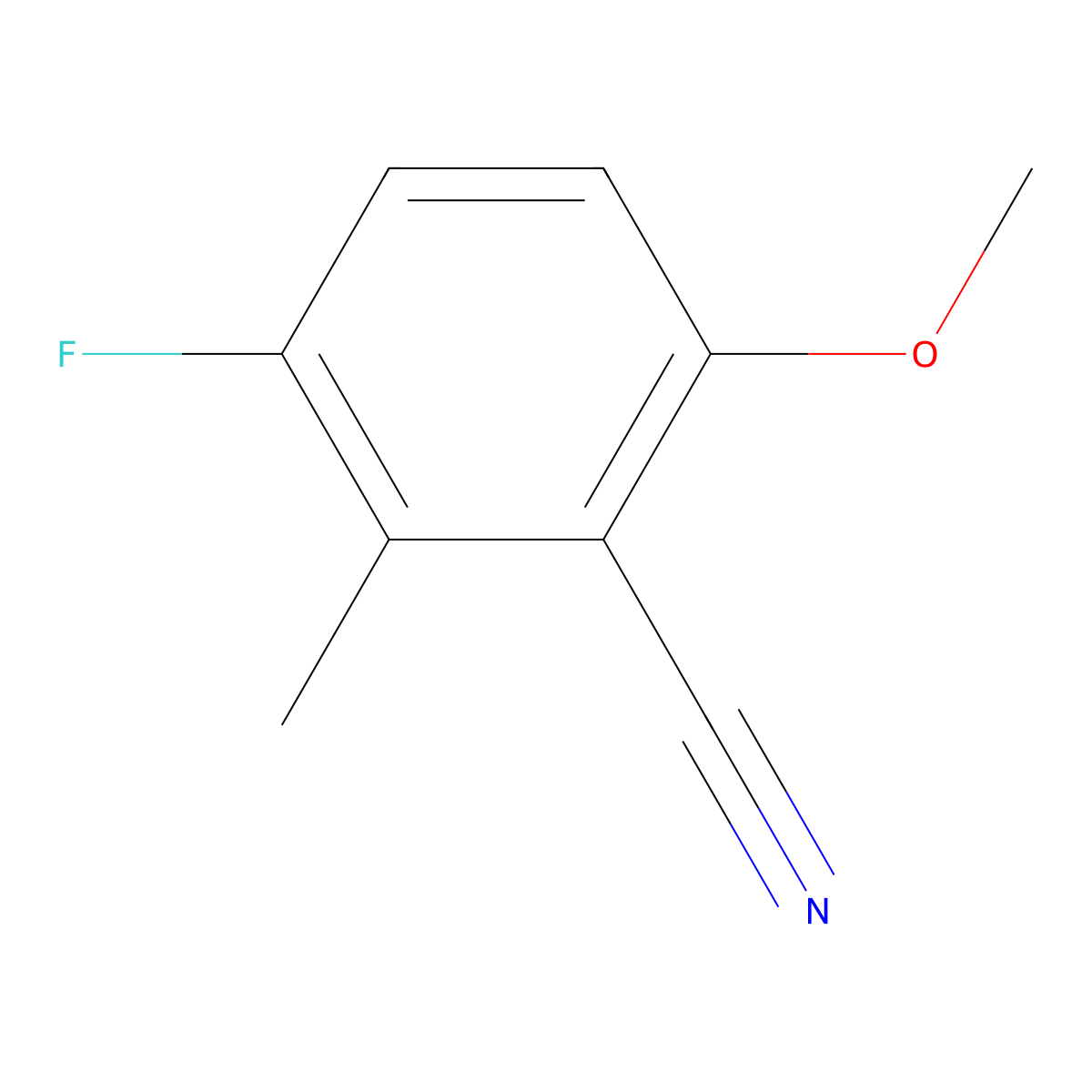 2-Cyano-4-fluoro-3-methylanisole molecular structure, CAS 1896827-63-6