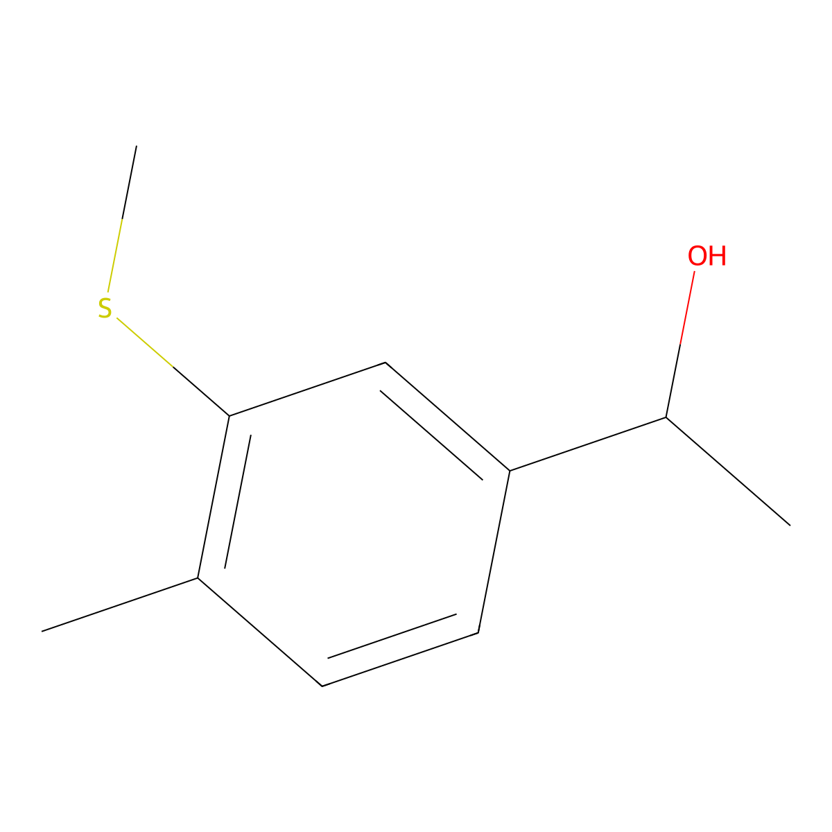 1-(4-Methyl-3-(methylthio)phenyl)ethanol molecular structure, CAS 1896828-76-4