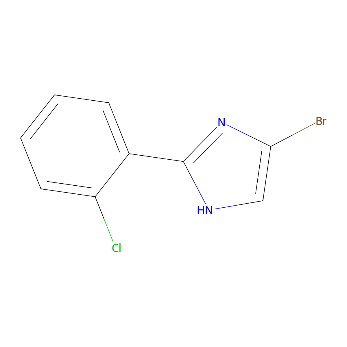 4-bromo-2-(2-chlorophenyl)-1H-imidazole molecular structure, CAS 1896834-69-7