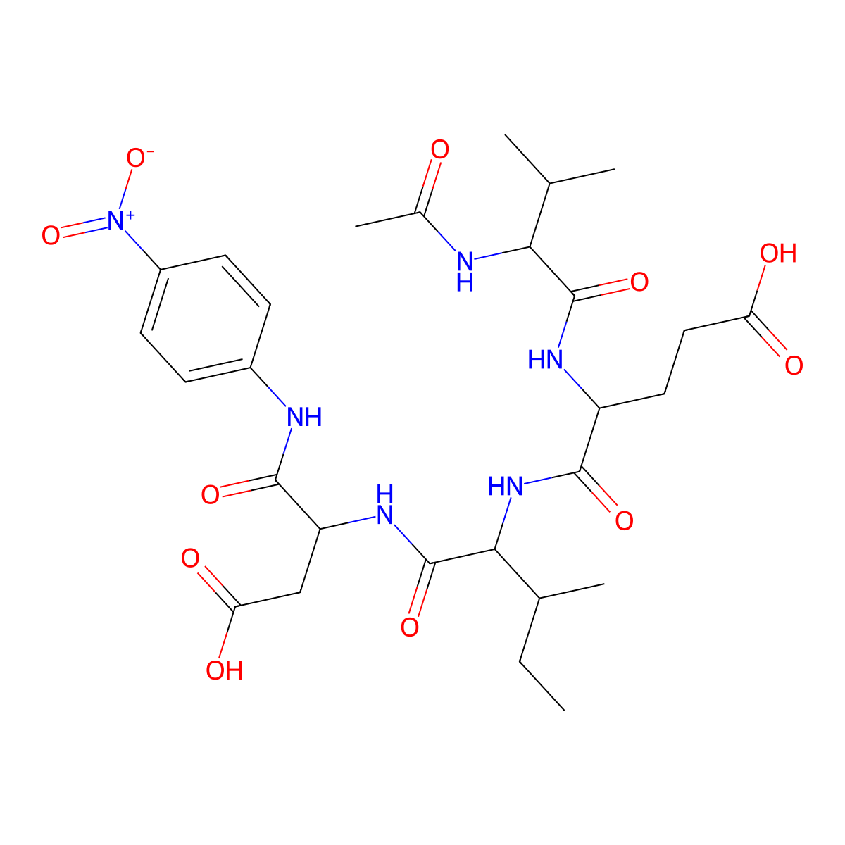 Ac-Val-Glu-Ile-Asp-PNA molecular structure, CAS 189684-54-6