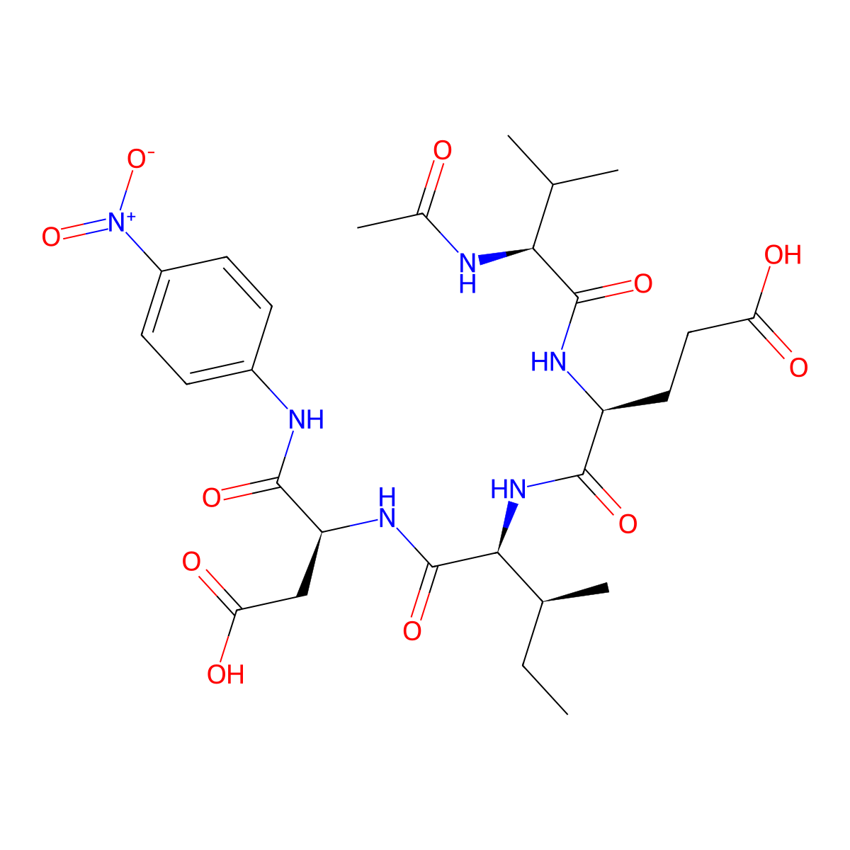 Ac-Val-Glu-Ile-Asp-PNA molecular structure, CAS 189684-54-6