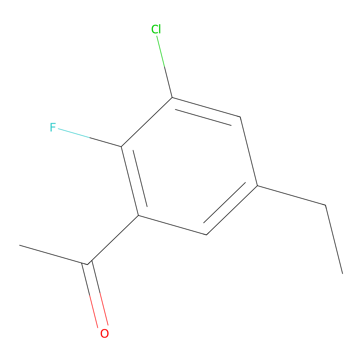 1-(3-Chloro-5-ethyl-2-fluorophenyl)ethanone molecular structure, CAS 1896843-17-6