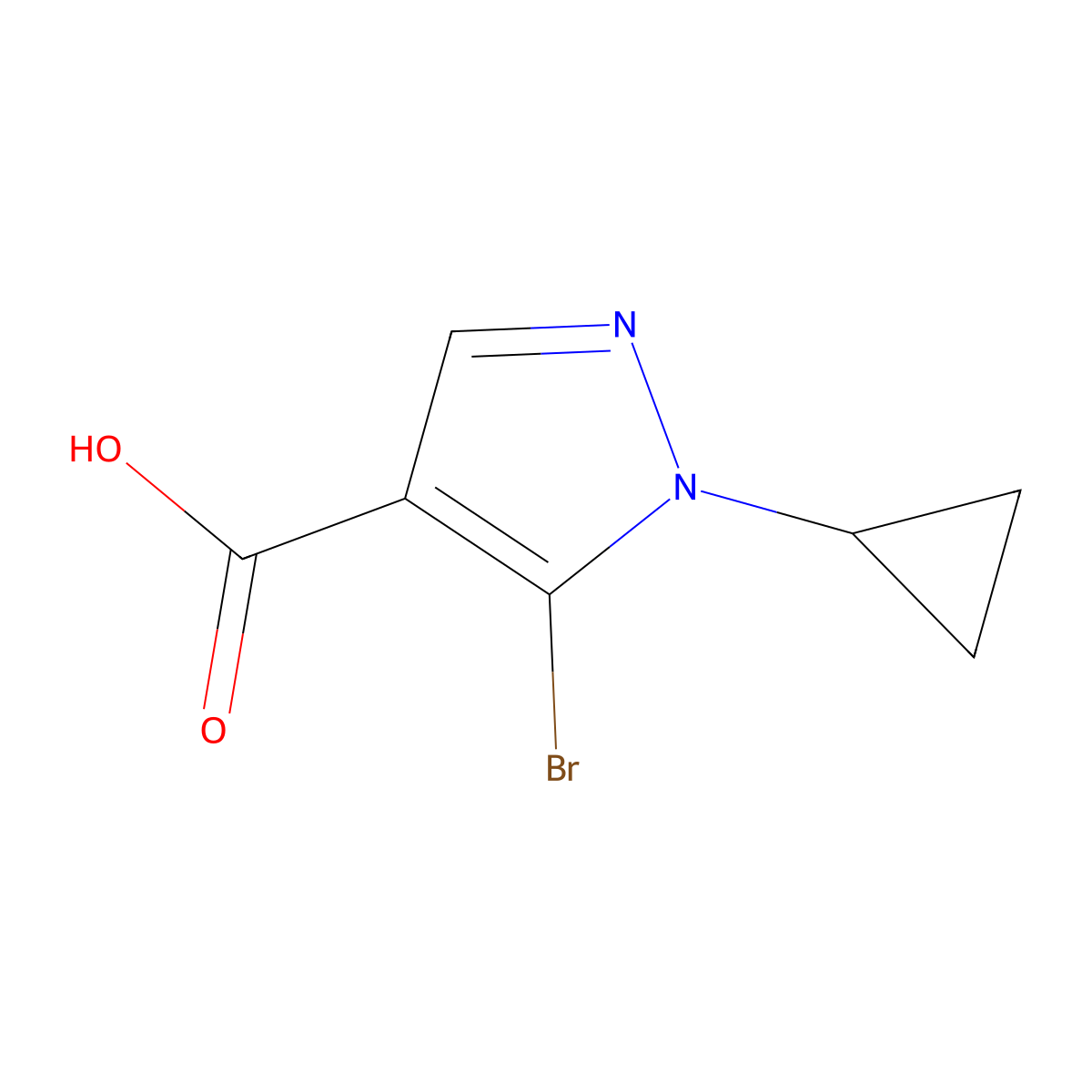 5-bromo-1-cyclopropyl-1H-pyrazole-4-carboxylic acid molecular structure, CAS 1896867-76-7