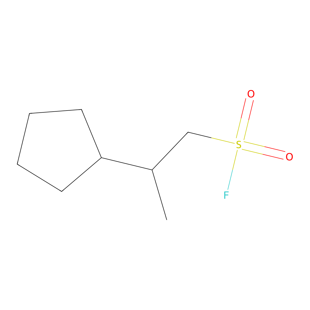 2-Cyclopentylpropane-1-sulfonyl fluoride molecular structure, CAS 1896896-50-6