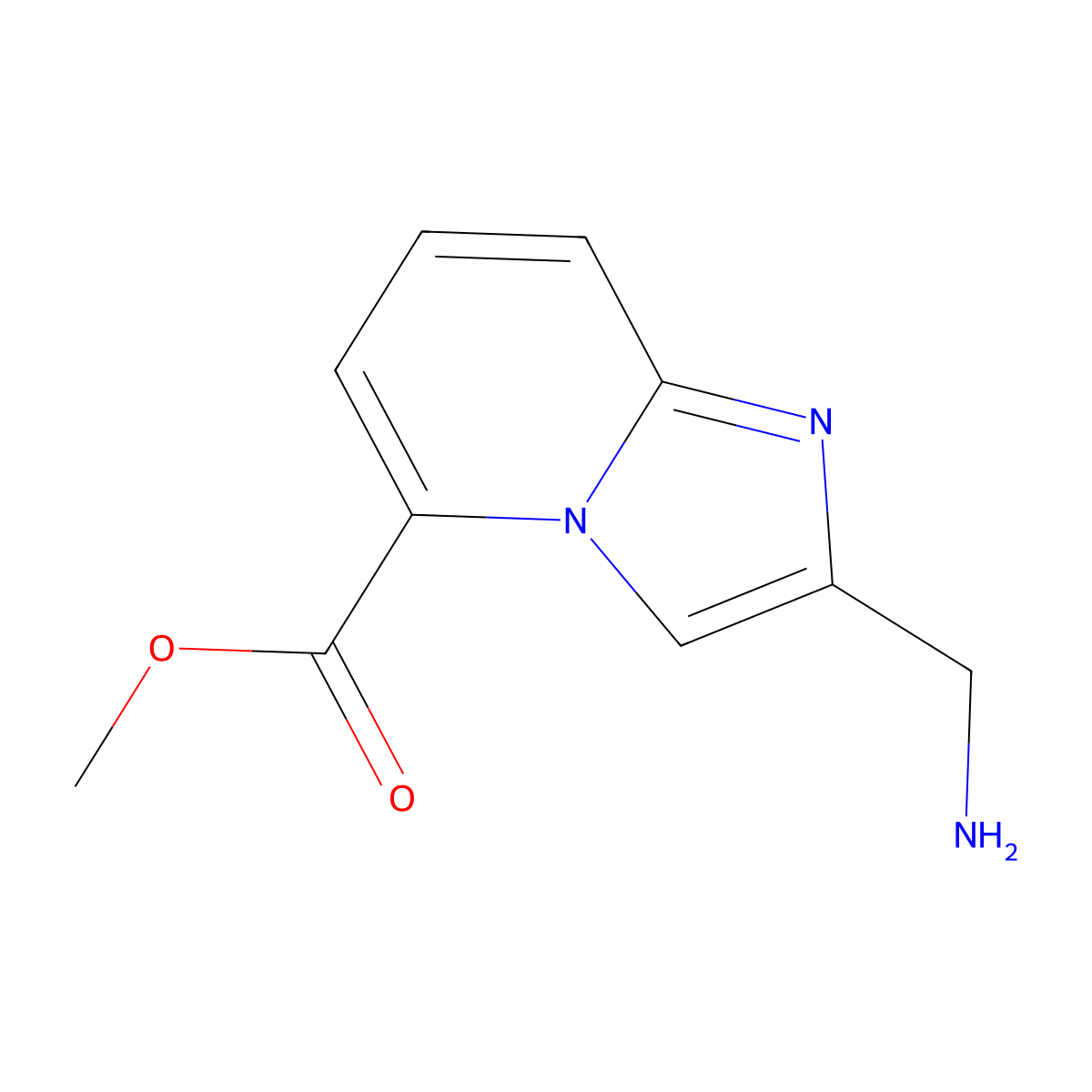 Methyl 2-(aminomethyl)imidazo[1,2-a]pyridine-5-carboxylate molecular structure, CAS 1896913-07-7