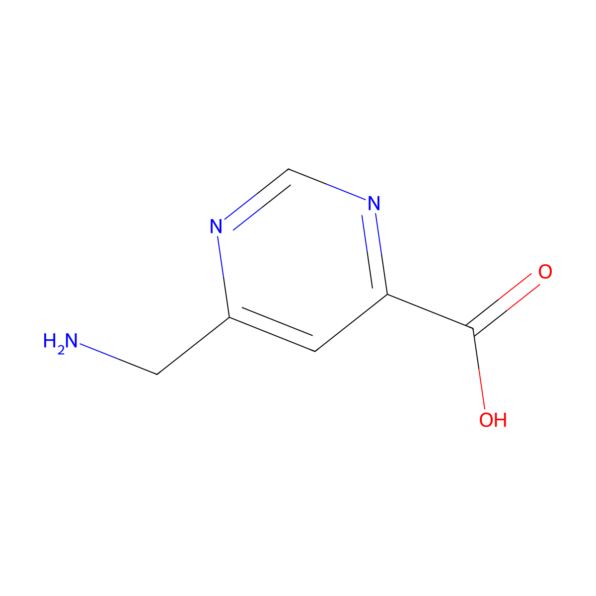 6-(Aminomethyl)pyrimidine-4-carboxylic acid molecular structure, CAS 1896916-22-5