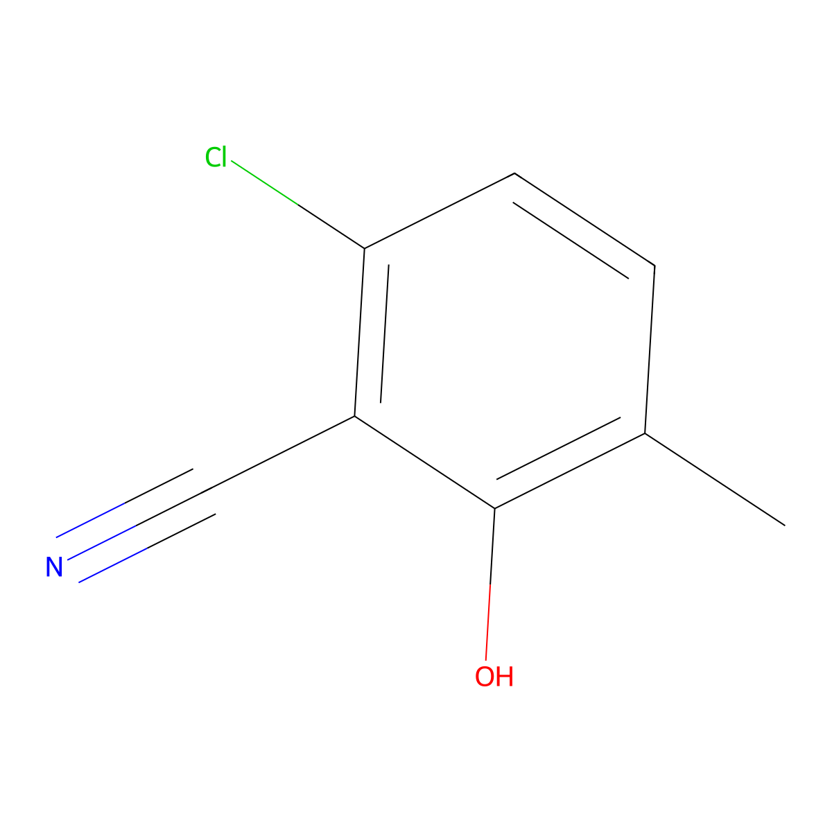 2-Chloro-6-hydroxy-5-methylbenzonitrile molecular structure, CAS 1896917-49-9