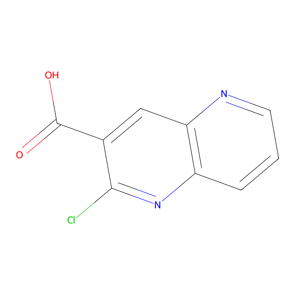 2-Chloro-1,5-naphthyridine-3-carboxylic acid molecular structure, CAS 1896917-92-2