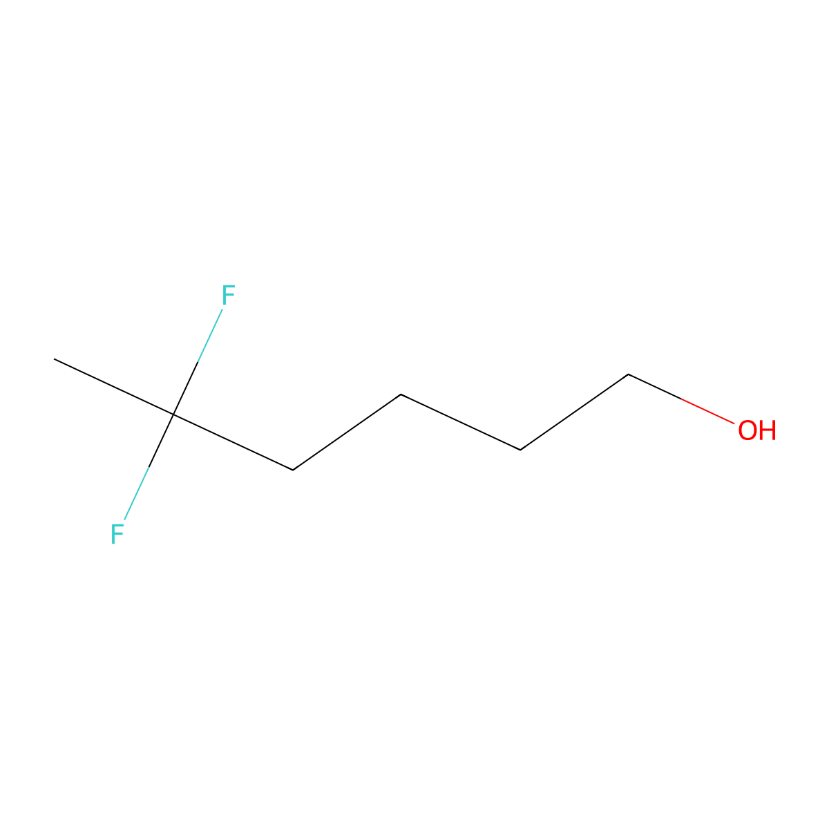5,5-Difluorohexan-1-ol molecular structure, CAS 1896920-29-8