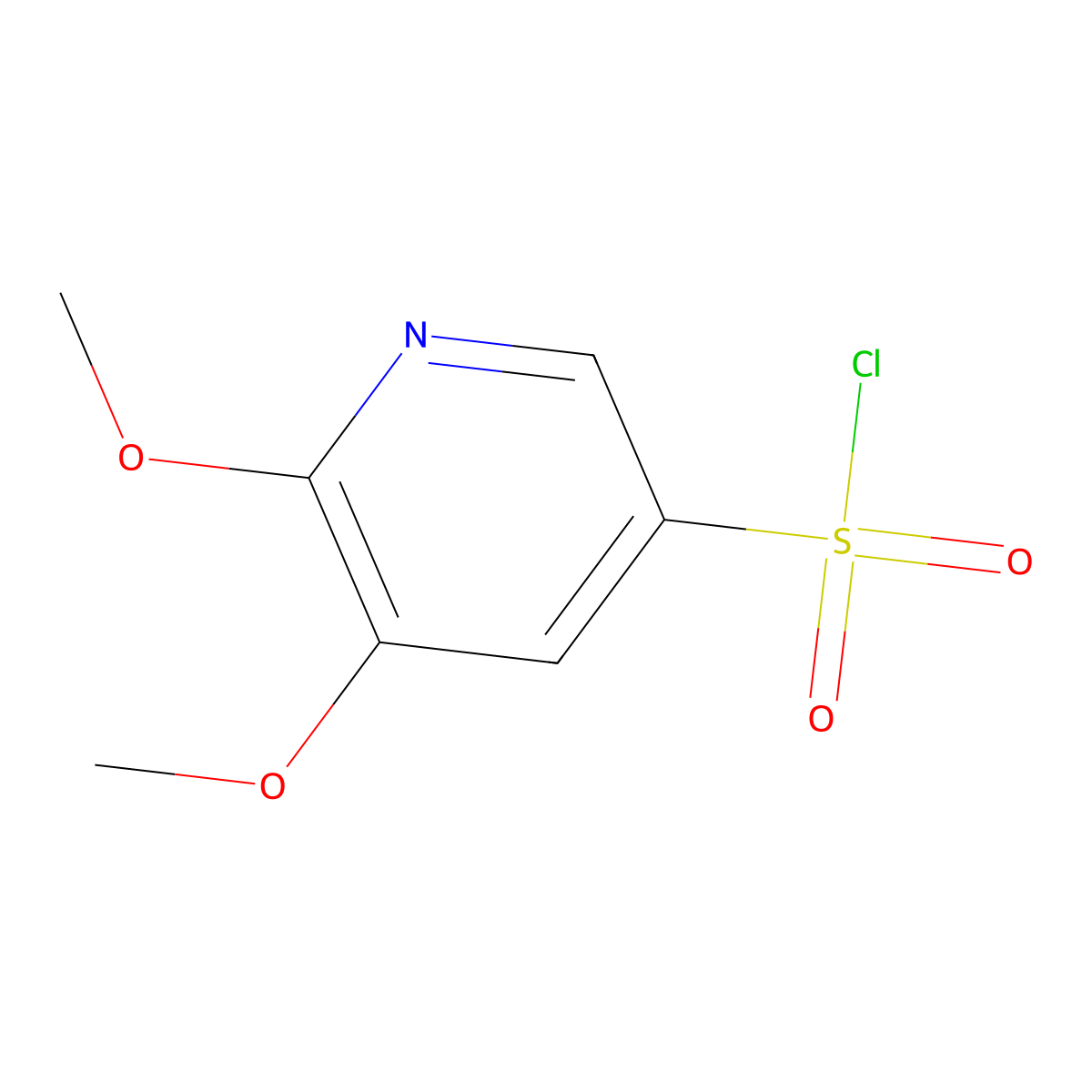 5,6-Dimethoxypyridine-3-sulfonyl chloride molecular structure, CAS 1896920-38-9