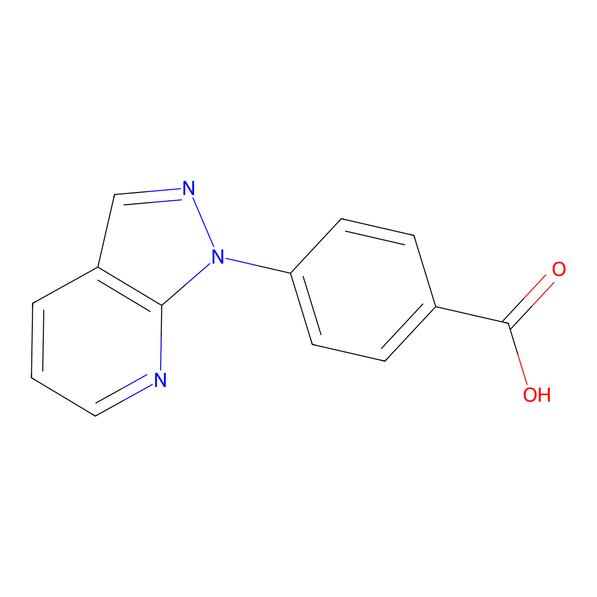 4-{1H-pyrazolo[3,4-b]pyridin-1-yl}benzoic acid molecular structure, CAS 1896920-53-8