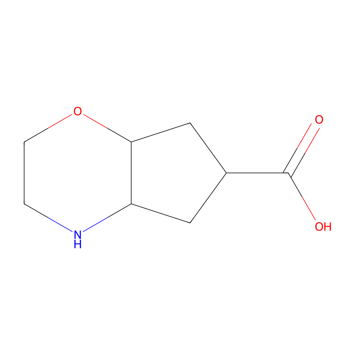 Octahydrocyclopenta[b]morpholine-6-carboxylic acid molecular structure, CAS 1896924-41-6