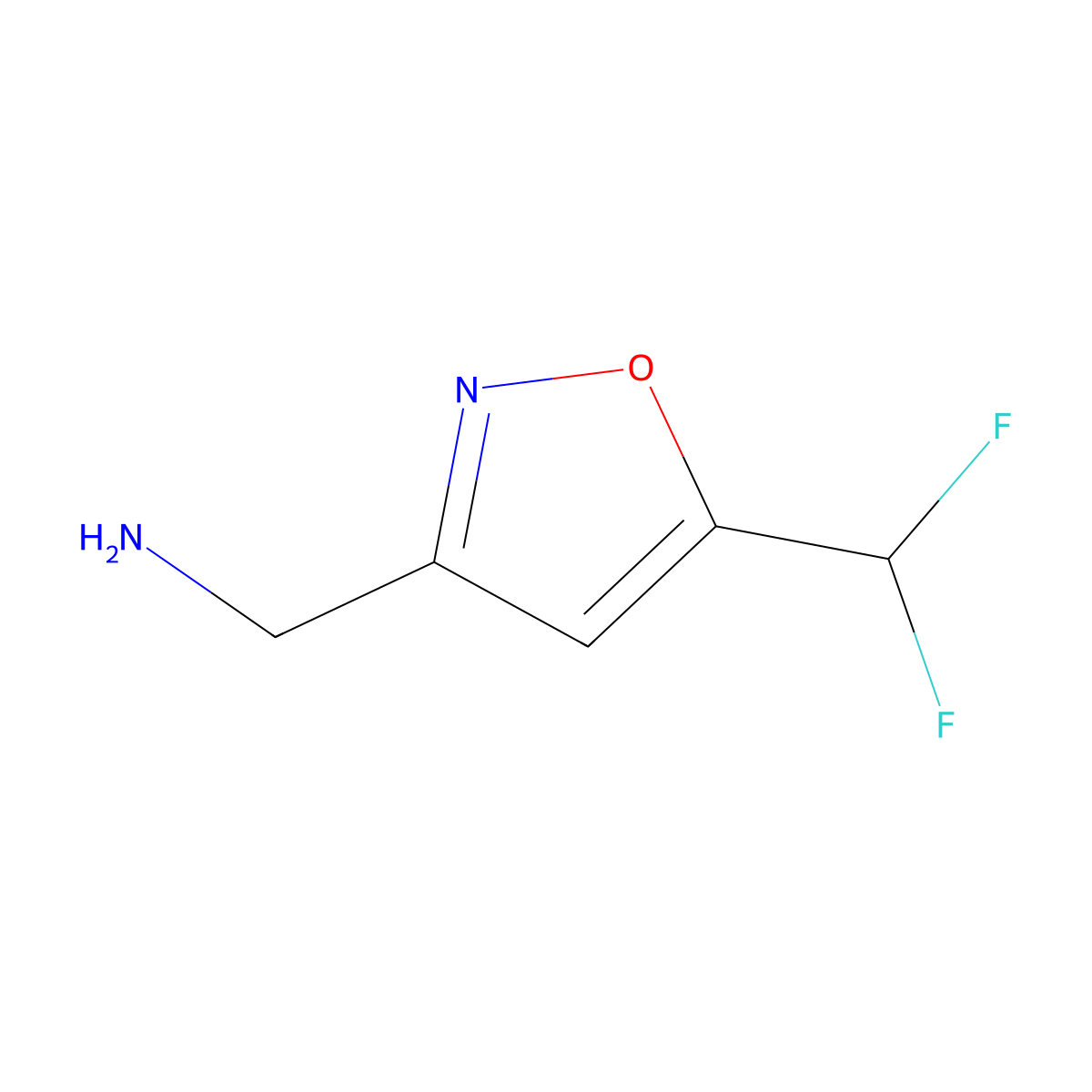 [5-(Difluoromethyl)-1,2-oxazol-3-yl]methanamine molecular structure, CAS 1896928-61-2