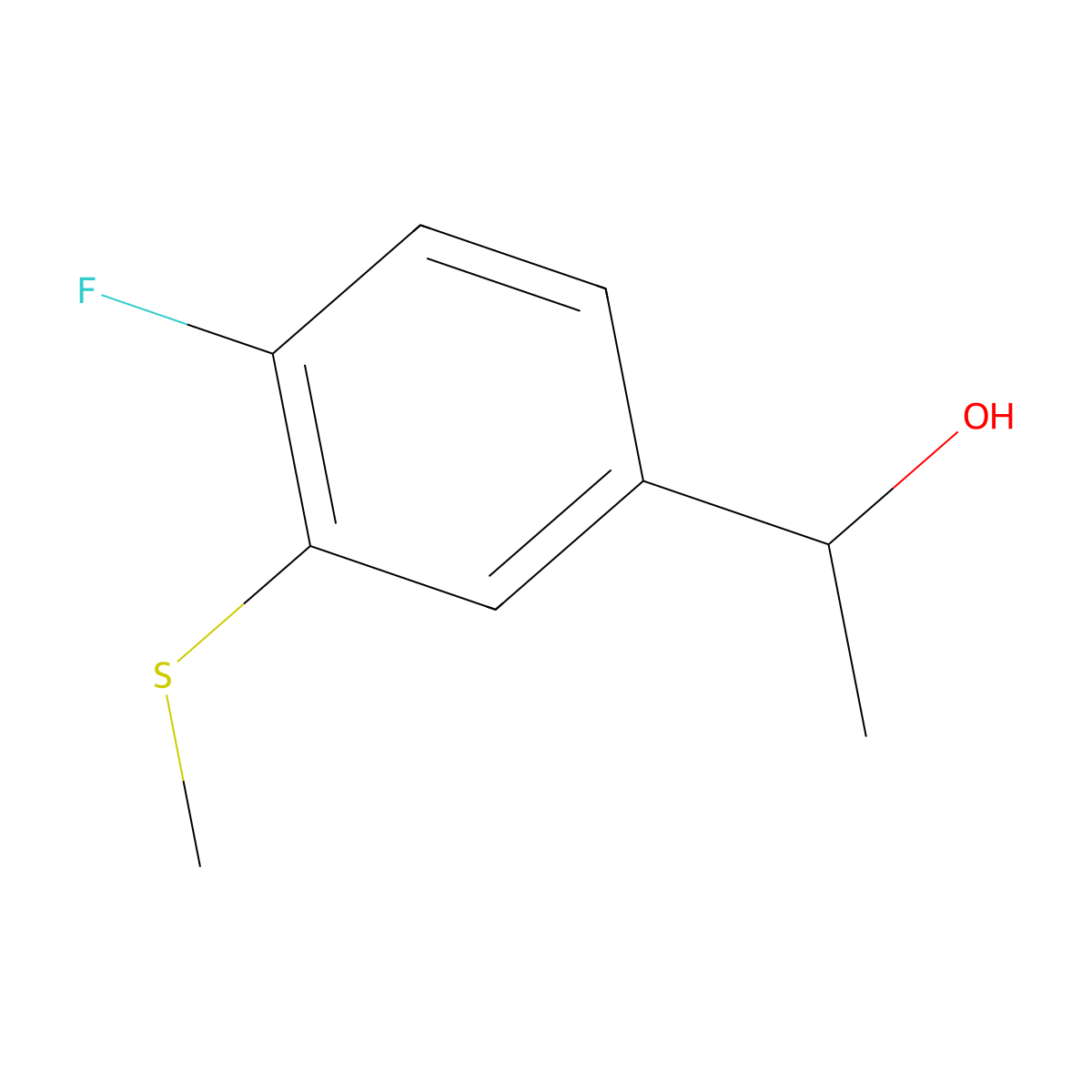 4-Fluoro-alpha-methyl-3-(methylthio)benzenemethanol molecular structure, CAS 1896932-55-0