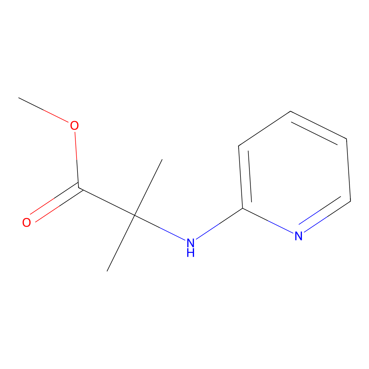 Methyl 2-methyl-2-[(pyridin-2-yl)amino]propanoate molecular structure, CAS 1896933-97-3